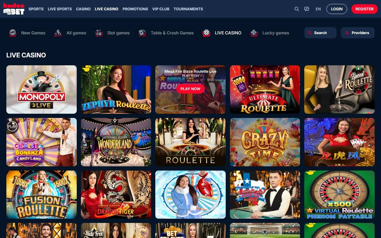 Kader 2: live casino / spelaanbod