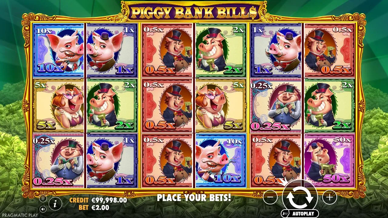 Schermbeeld uit de demosessie van Piggy Bank Bills