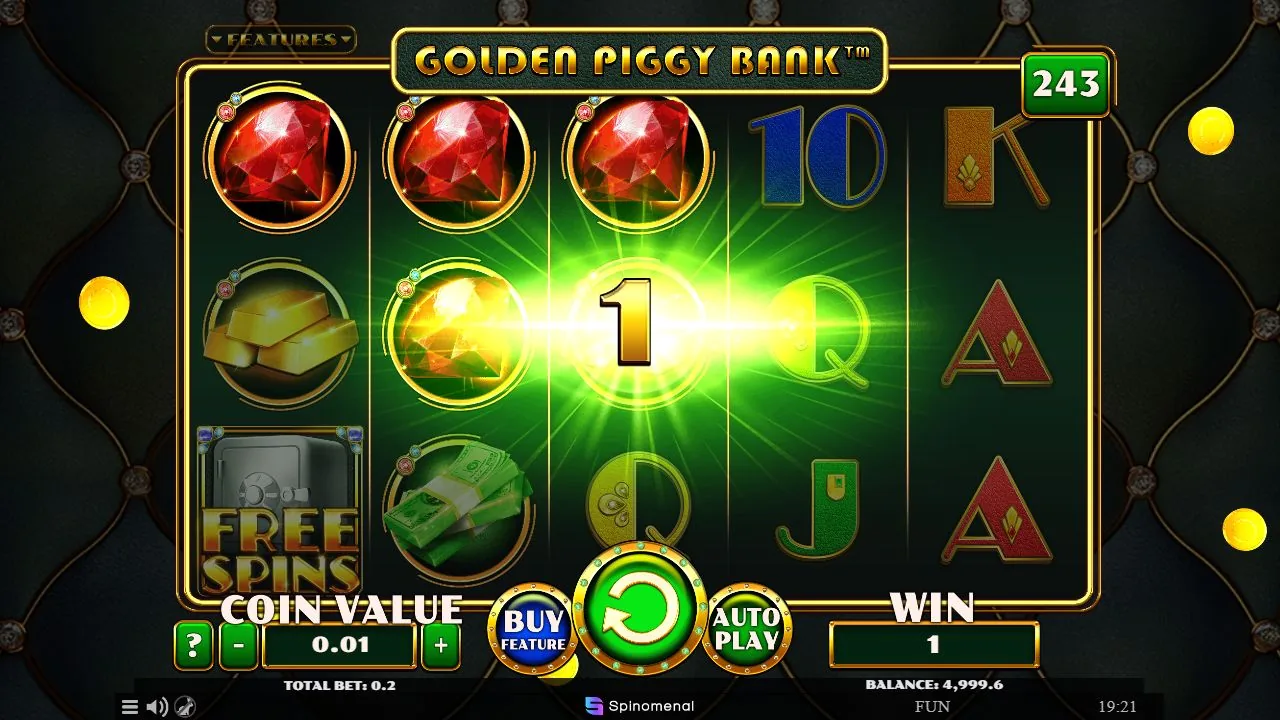 Schermbeeld uit de demosessie van Golden Piggy Bank