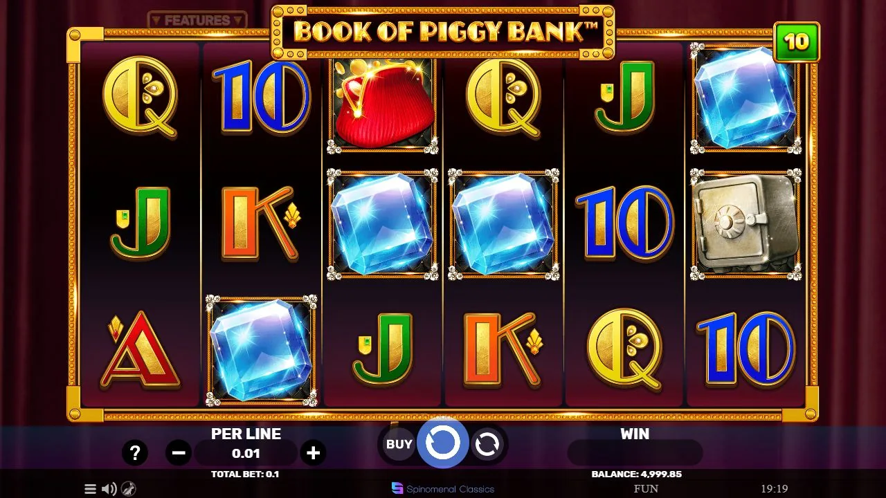 Schermbeeld uit de demosessie van Book Of Piggy Bank