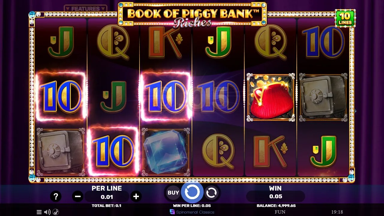 Schermbeeld uit de demosessie van Book Of Piggy Bank - Riches