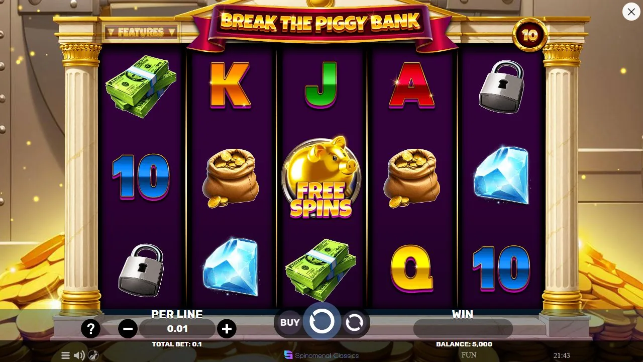 Schermbeeld uit de demosessie van Break The Piggy Bank