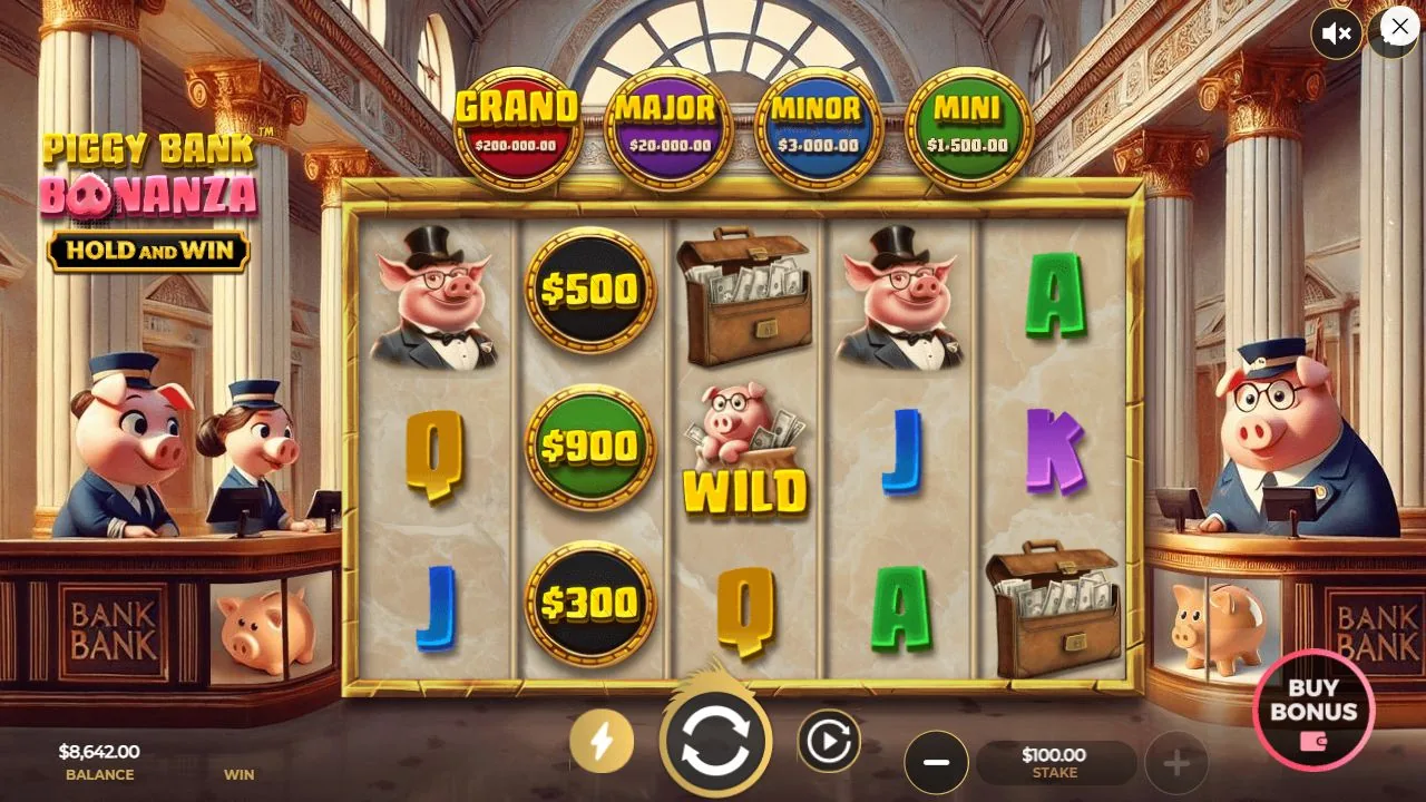 Schermbeeld uit de demosessie van Piggy Bank Bonanza - Hold and Win