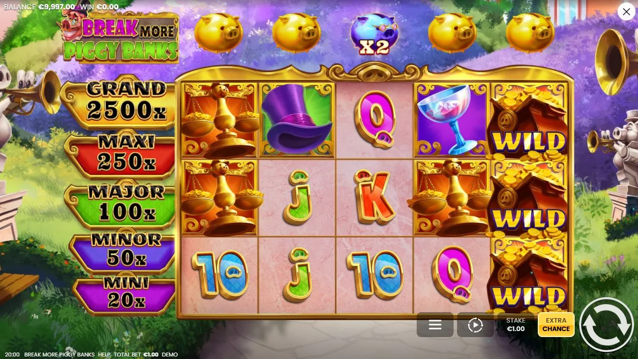 Schermbeeld uit de demosessie van Break More Piggy Banks