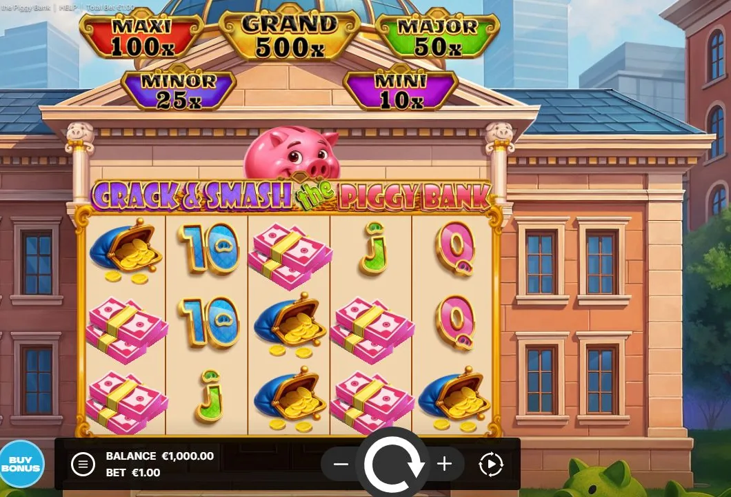 Schermbeeld uit de demosessie van Crack & Smash The Piggy Bank
